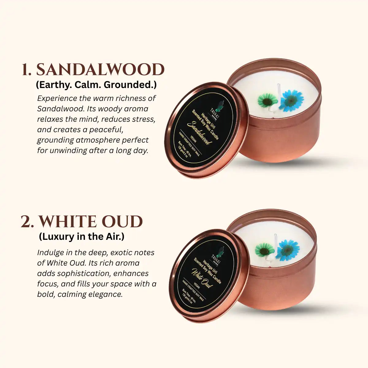 Heritage Urli Scented Soya Wax Candles (Pack of 3)