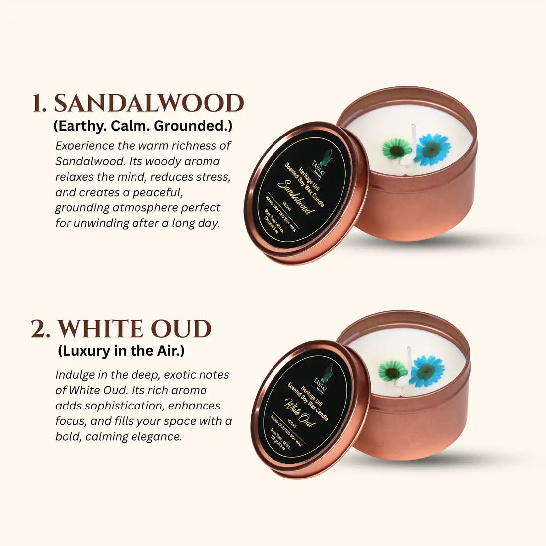 Heritage Urli Scented Soya Wax Candles (Pack of 3)