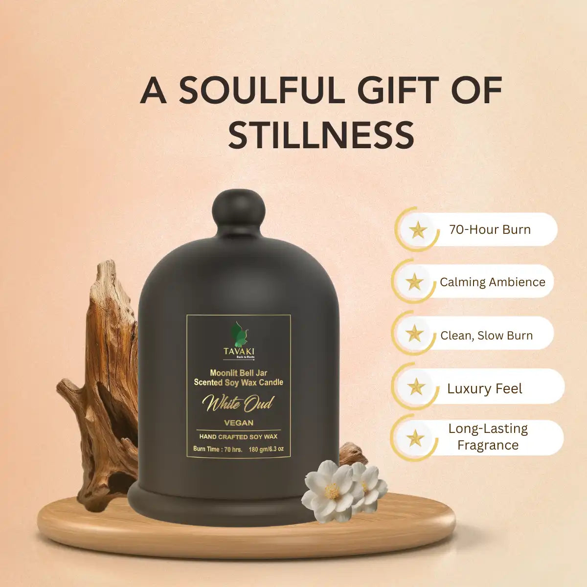 Moonlit Bell Jar Scented Soy Wax Candle – Amber