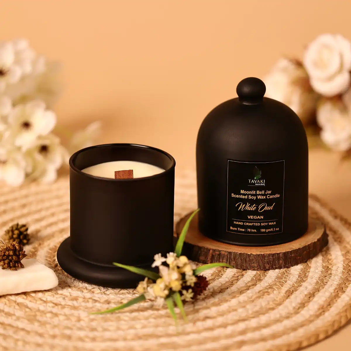 Moonlit Bell Jar Scented Soy Wax Candle – Amber